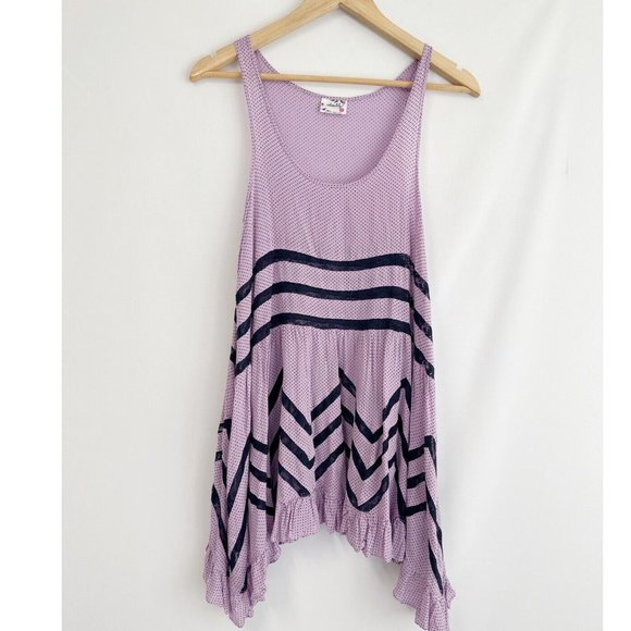 Free People Intimately Voile and Lace Trapeze Slip Dress in Purple Size XS - Picture 2 of 6